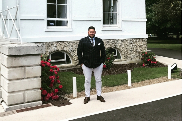 Harvey James outside Thorncroft Manor