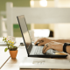 Image of a man working at his laptop in a flexible workspace